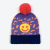 Miss Pompom Smiley Beanie Purple