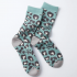 Green Leopard Crew Socks