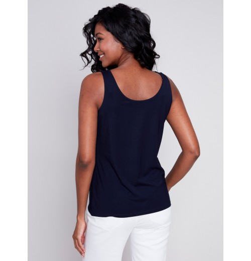 Reversible Bamboo Cami - Navy