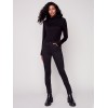 Twill Pants with Side Zipper - Black