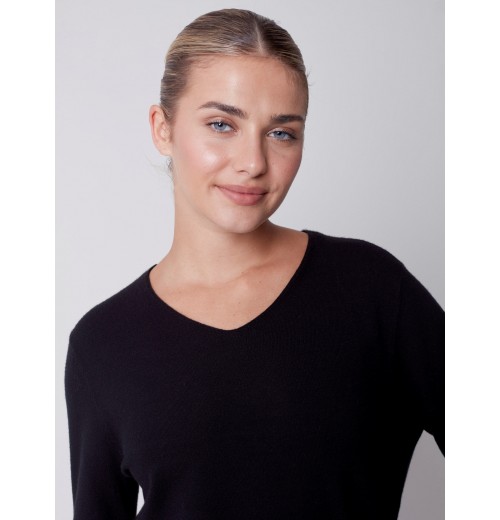 Basic V-Neck Sweater - Black