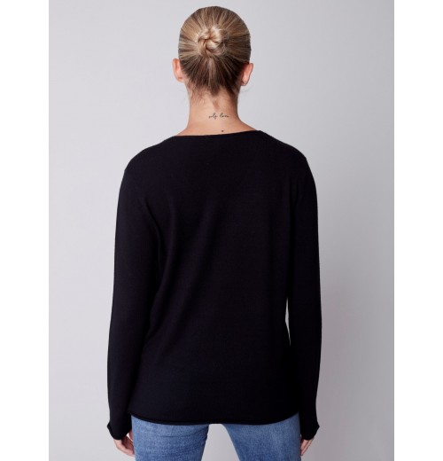 Basic V-Neck Sweater - Black