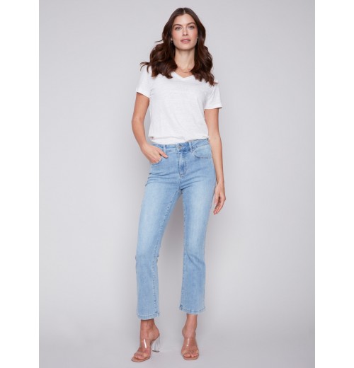 Bootcut Stretch Denim Pants - Light Blue