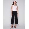 Cropped Wide Leg Pants - Black