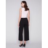 Cropped Wide Leg Pants - Black