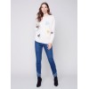 Embroidered Hearts Sweater - Ecru