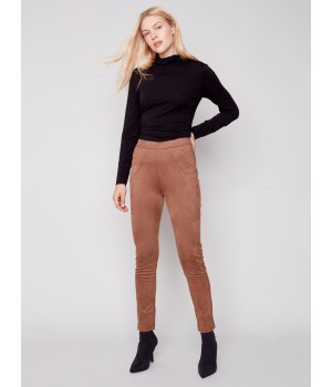 Faux Suede Leggings - Truffle