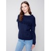 Fringed Cowl Neck Sweater - Denim