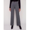 Houndstooth Flare Ponte Pants - Charcoal