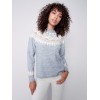 Jacquard Knit Ski Sweater - Gray