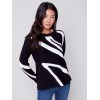 Jacquard Ottoman Cotton Sweater - Black