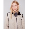 Long Quilted Puffer Jacket - Almond