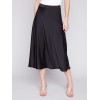 Long Satin Skirt - Black