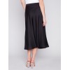 Long Satin Skirt - Black