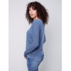 Ombré V-Neck Knit Top - Indigo