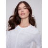 Organic Cotton Slub Knit Top - White