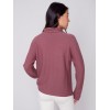 Ottoman Cotton Funnel Neck Sweater - Raspberry