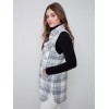 Plaid Boiled Wool Vest - Light Gray