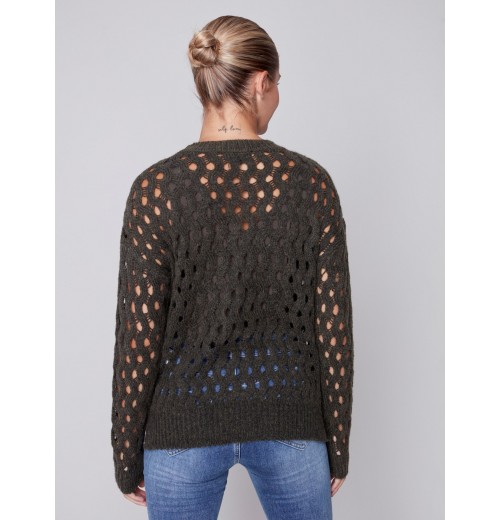 Plush Net Stitch Sweater - Spruce