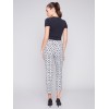 Printed Capri Pants with Hem Slit - Checker