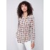 Printed Crinkle Georgette Blouse - Ecru