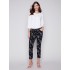 Printed Crinkle Jogger Pants - Leaves