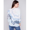 Printed Dolman Sweater - Indigo