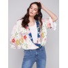 Printed Overlap Blouse - Paisley