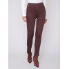 Pull-On Twill Pants with Snap Button Hem - Chocolate