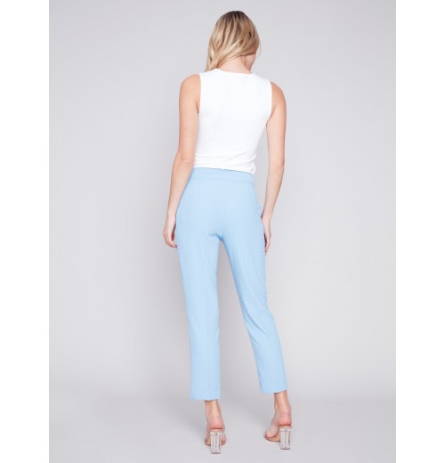 Side Slit Tapered Pants - Sky