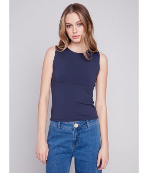 Sleeveless Super Stretch Top - Navy