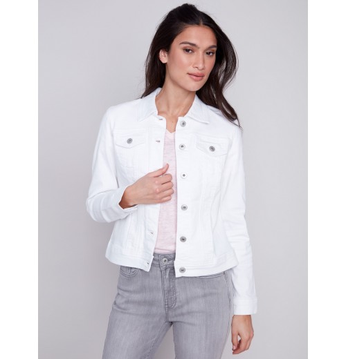 Stretch Denim Jacket - White