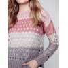 Striped Net Stitch Sweater - Port