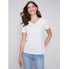 V-Neck Linen T-Shirt - Natural