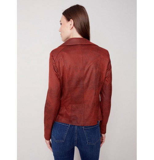 Vintage Faux Leather Perfecto Jacket - Cinnamon