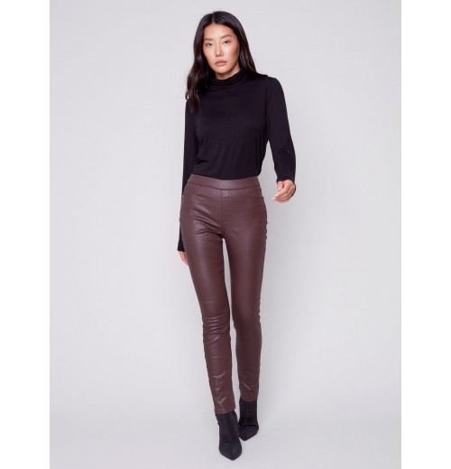 Wax Twill Pull-On Pants - Chocolate